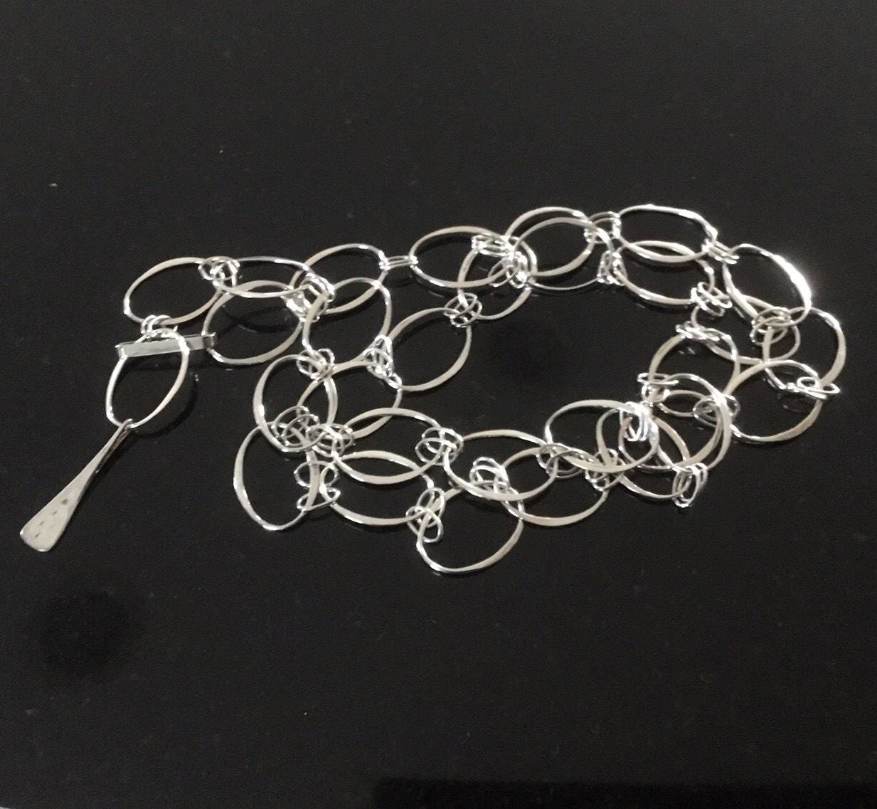 Robert Lee Morris RLM Oval Link Necklace. Sterling Silver
