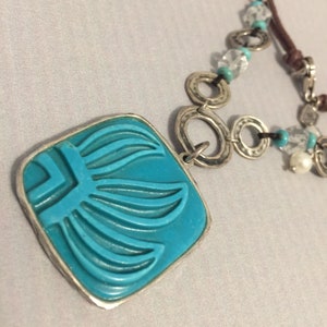 Silpada “Aqua Grace”  Howlite Pendant Necklace. Sterling Silver.