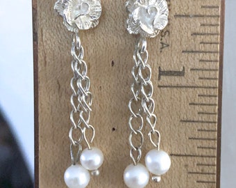 ★TATIANA★ Silver 925 Present Pearl Rose Earrings EC3102 50 Designer fashion, Seoul-fully created | W Concept
