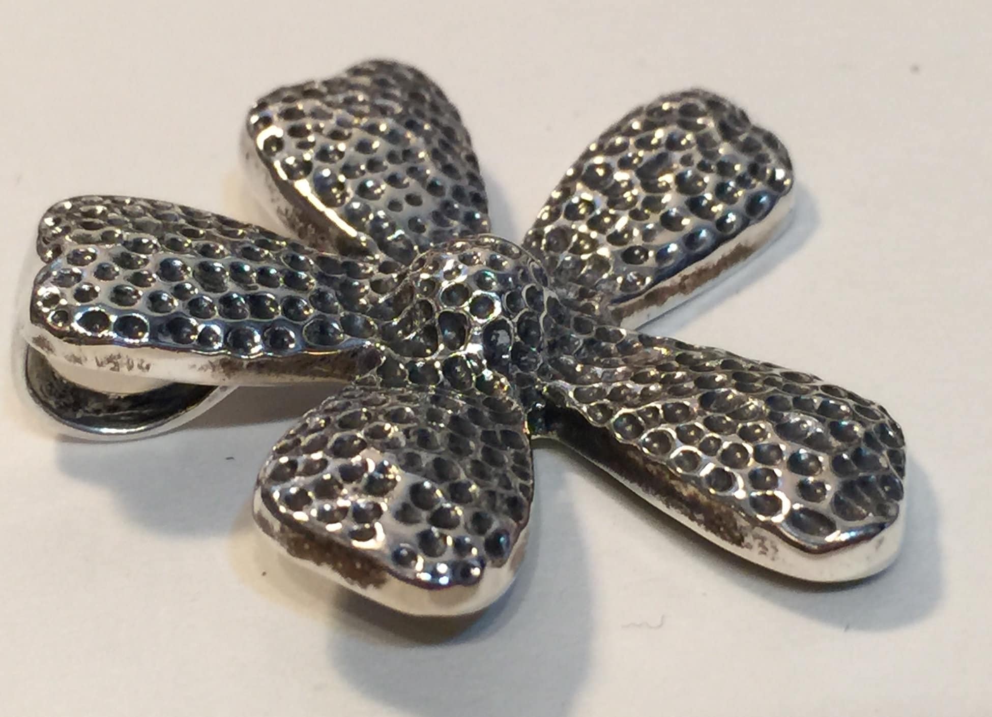 Collana Argento Silpada Con Ciondolo Fiore S1101 - Pelle E Argento 925, Usata