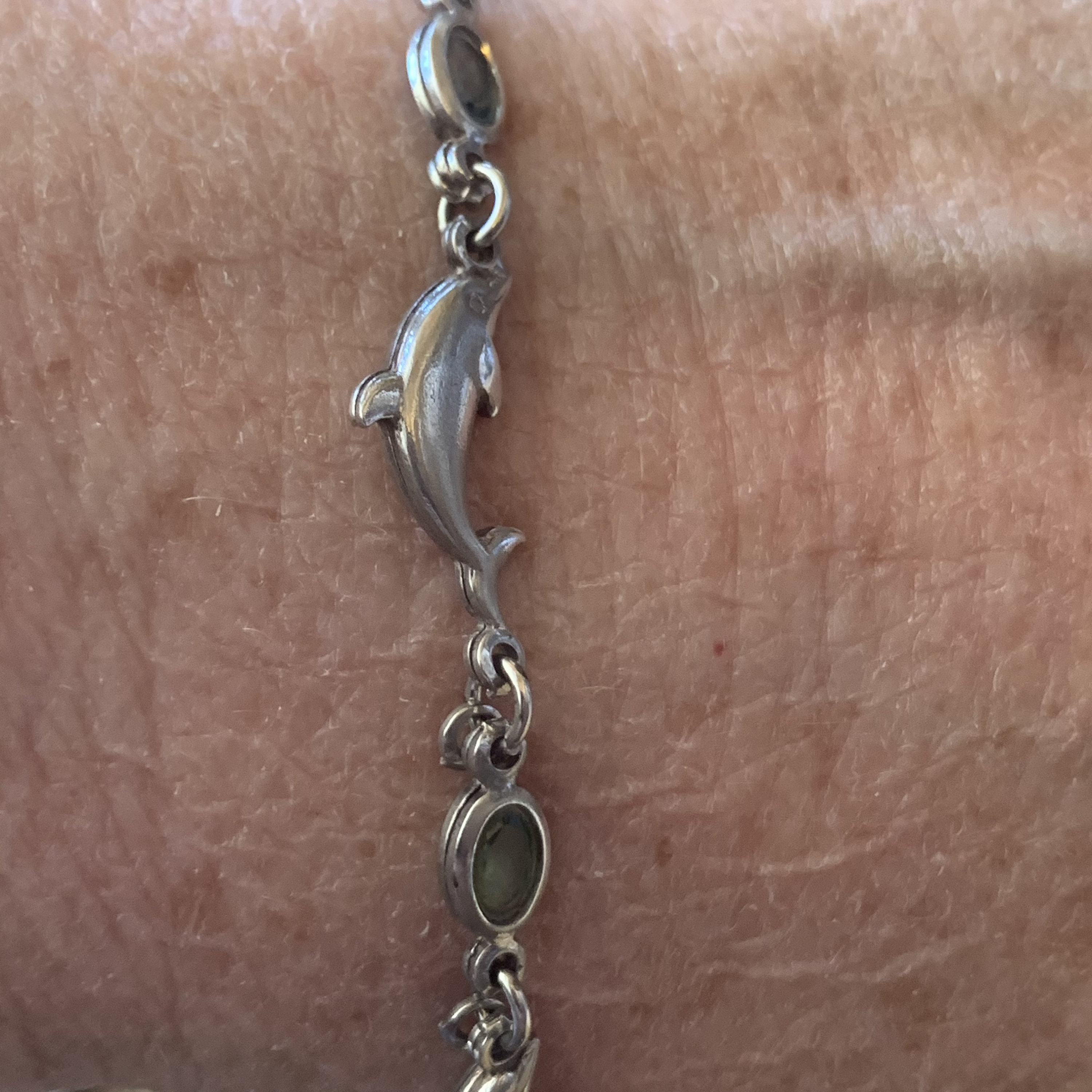 Dolphin Bracelet. Sterling Silver. Gemstones. - Etsy