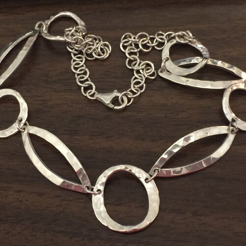 Link Necklace. popular Sterling Silver.