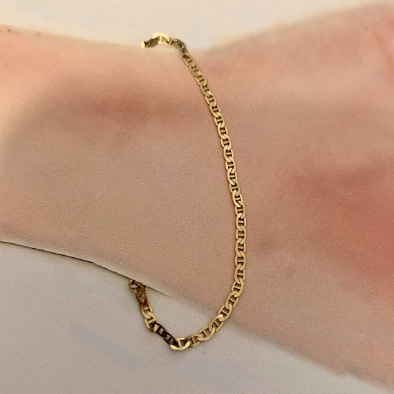 14kt Mariner Gold Bracelet. Lobster Clasp.