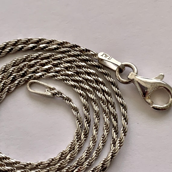 Rope Chain Necklace. Sterling Silver .8mm. - image 2