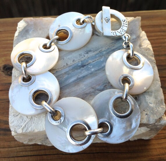 Silpada Mother of Pearl Bracelet. Sterling Silver. Silpada B1427. Etsy Canada