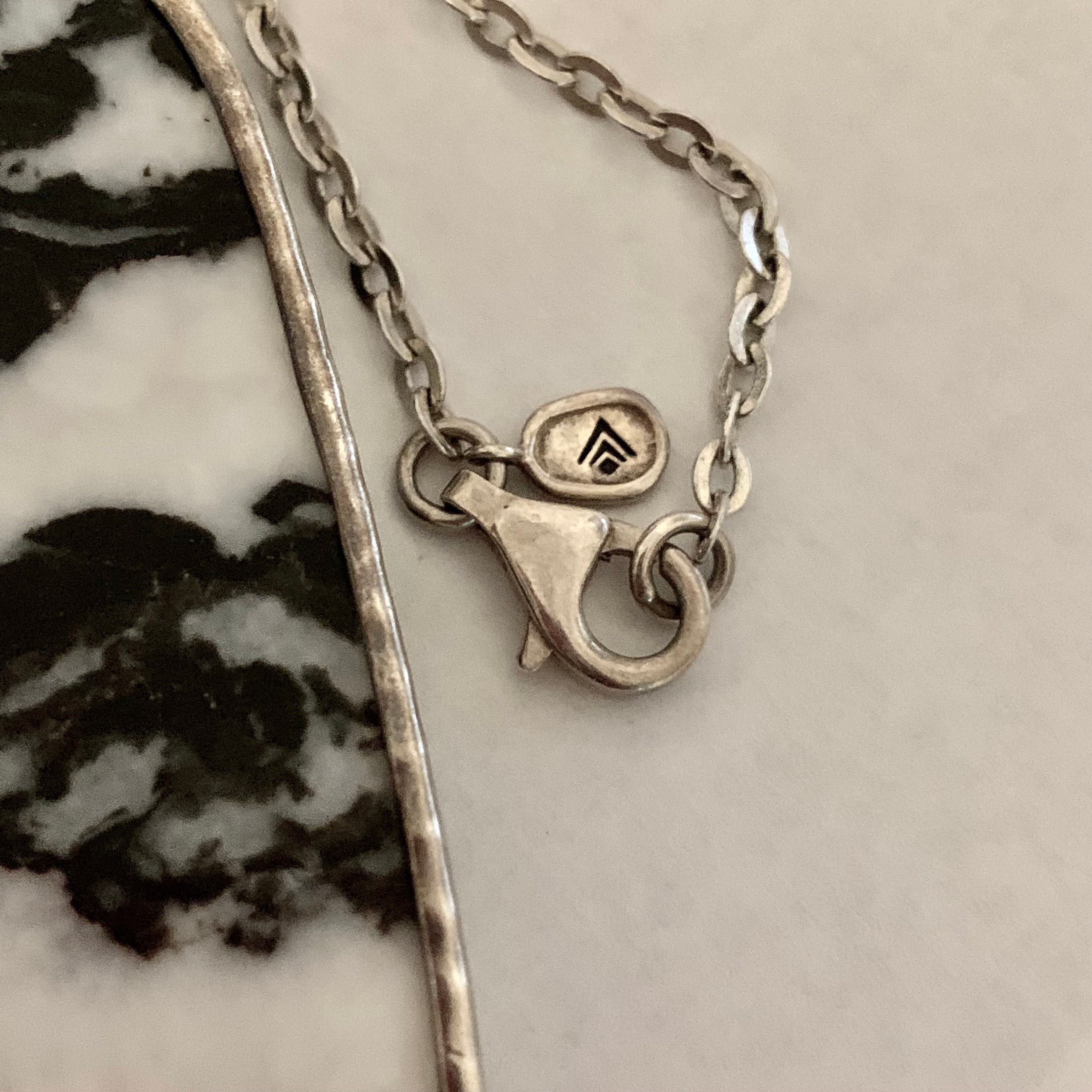 【Miansai】Slim Totem Agate Necklace,Sterling Silver Totem Garnet Pendant Necklace, Sterling Silver | Men's