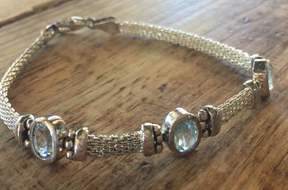 Topaz Bracelet. Sterling Silver. Lobster Clasp.