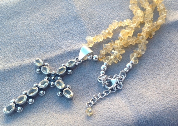 Silpada Citrine Cross Necklace. RARE 