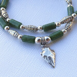 Jade Necklace. Arrowhead Sterling Silver. image 2