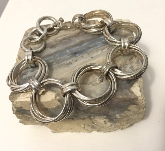 Silpada Circle Rings Bracelet. Sterling Silver. S… - image 1