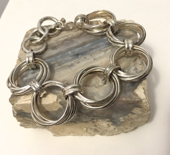 Silpada Circle Rings Bracelet. Sterling Silver. Silpada B1235.