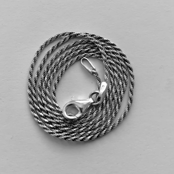 Rope Chain Necklace. Sterling Silver .8mm. - image 7