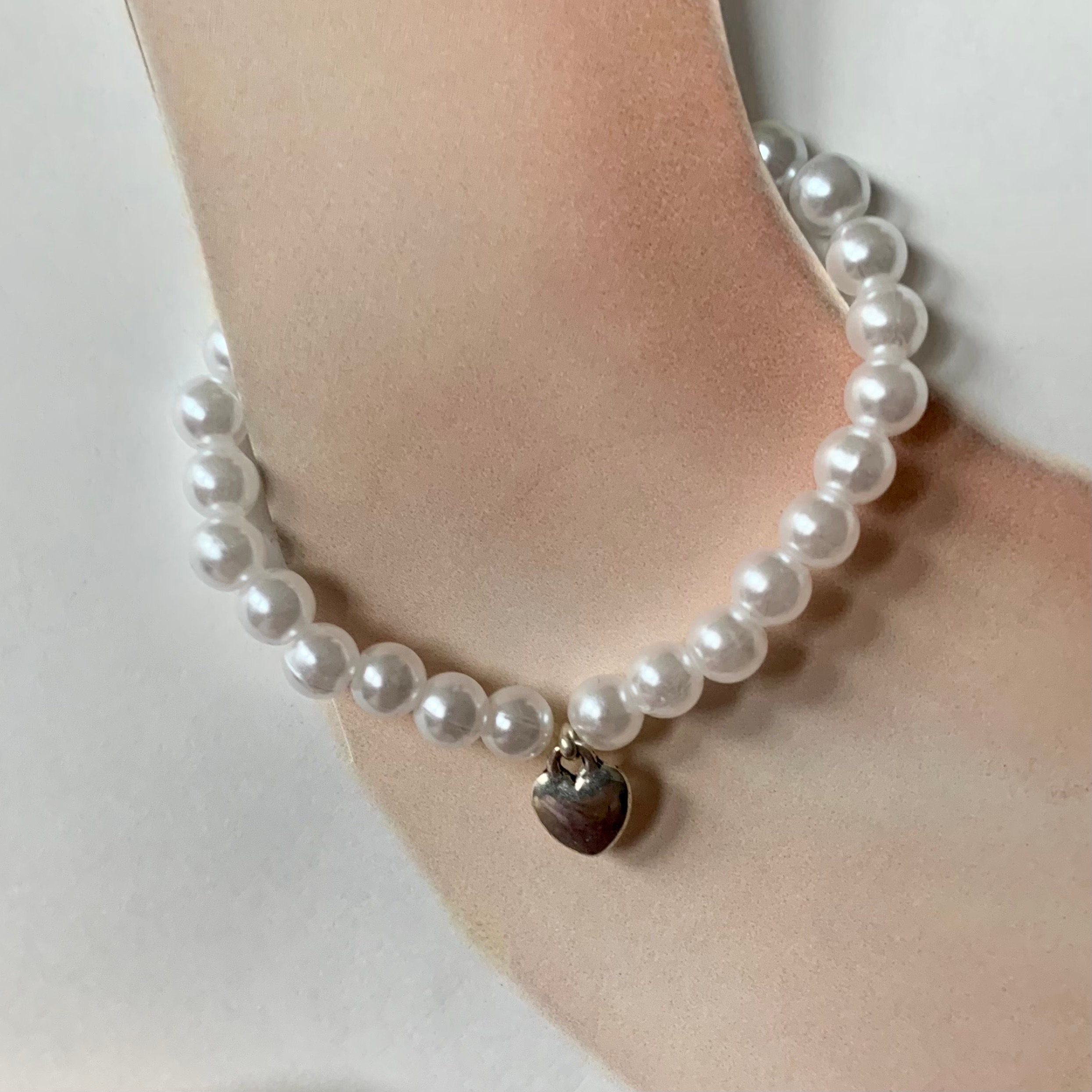 Ivory & Co. Carlisle Faux Pearl Beaded Bracelet, Silver at John Lewis &  Partners