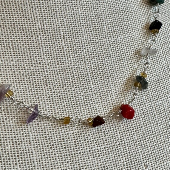 Multi GEMSTONE Necklace. Sterling Silver. - Etsy
