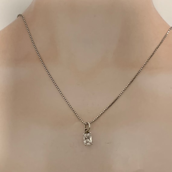 Cubic Zirconia Necklace. Sterling Silver. - image 1