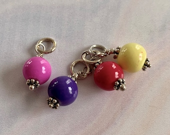 Charms. Round Glass Beads.