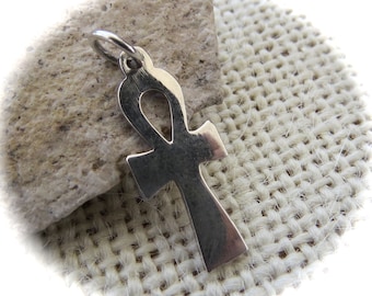 Sterling Silver Ankh Cross Pendant Necklace – Sparkle-Cut & Filigree Design, Hand-Polished Egyptian Symbol 8 thumbnail image