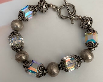 Swarovski Square Bracelet. Sterling Silver. - Etsy