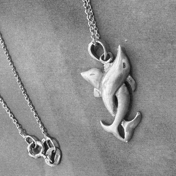 Pendentif Dauphin Argenté Bleu - Plaqué Argent 925 - Bijou Fantaisie