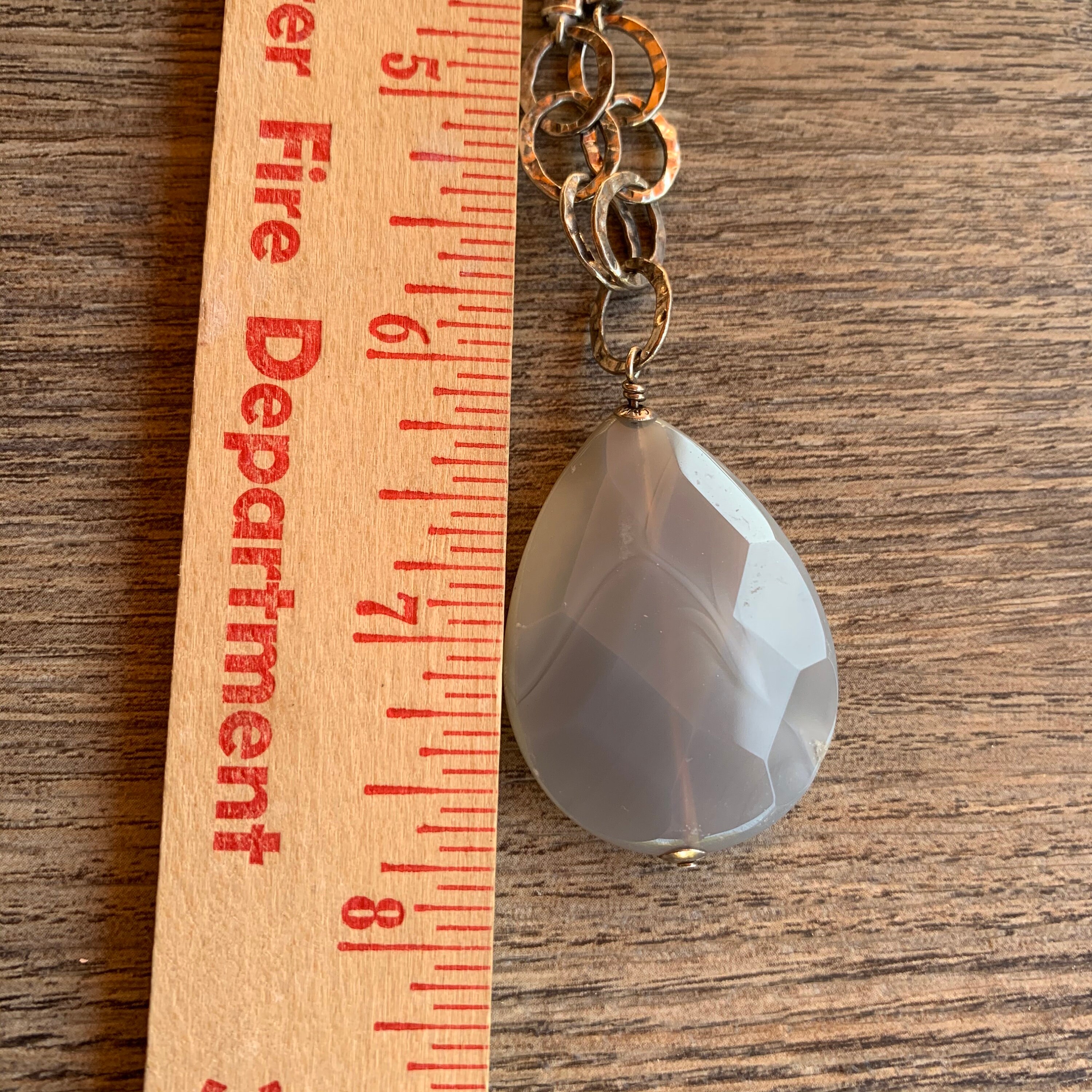 GemStone Pendant Necklace on Leather Cord. Etsy