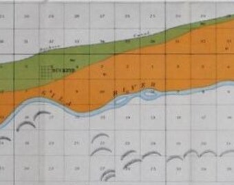 Large Arizona Antique Map Buckeye, Evans, Powers Butte,  Gila and Hassayampa River, Canal AZ.  1900 Original Geology and Soil Lithograph Map