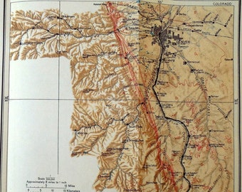 1922 Denver, Colorado Area Railroad Map Sedalia, Blackhawk, South Platte, Palmer Lake, Estabrook,CO. Rio Grande Railroad Antique Map