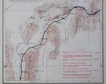 1915 Nevada Antique Railroad Map Winnemucca, Golconda, Imlay, Black Butte, Humboldt Range, Humboldt River. Antique Topographic Vintage