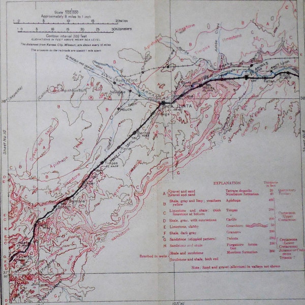 1915 Colorado Antique Railroad Map Keller, Las Animas, La Junta, Houck, Benton, Timpass, Delhi, Thatcher. Geologic Topographic Original