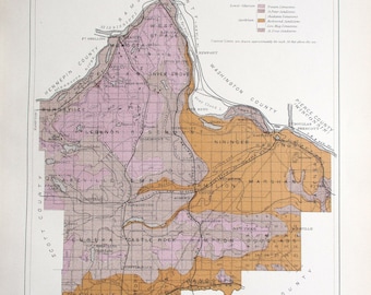 1901 Dakota County Minnesota MN West St. Paul, Mendota, Inver Grove, Pine Bend, Nininger, Hastings, Randolph, Farmington Empire. Antique Map