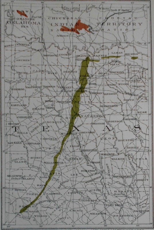 Antique Lubbock, Texas 1954 US Geological Survey Topographic Map