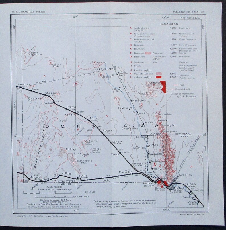 1933 El Paso, Texas Area and Dona Ana County New Mexico Las Cruces