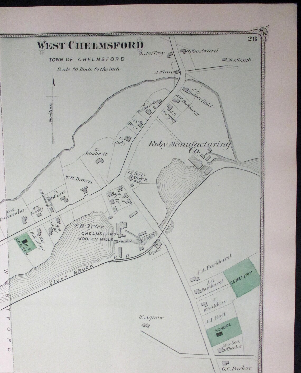 1875 Chelmsford Massachusetts, Inset Maps of West & South Areas ...