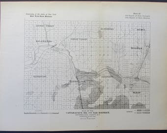 1904 Cattaraugus NY Oil & Gas District showing Pools in Carrollton,  Olean, Humphrey and Redhouse New York. Antique Original Map.