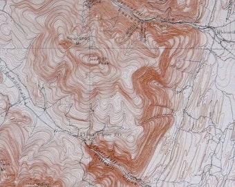 1908  Kaaterskill, New York Area, NY Antique Map. Twilight Park, Roundtop Mtn. Topographic. Original Lithograph. Over 100 years Old.
