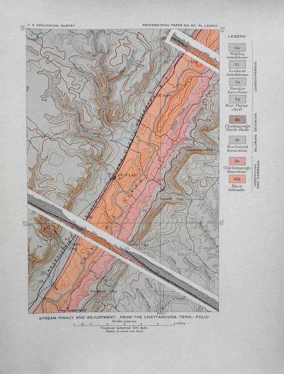 1908 Map Dunlap Mt. Airy Daus Tennessee TN. Sequatchie Etsy