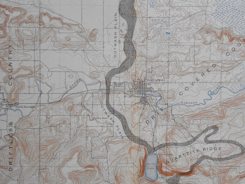 1908 Map Baraboo Kirks North Freedom. Devil's Lake. Etsy