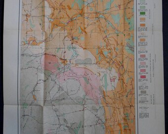 Mooer & Altona New York 1905 Antique Geological Map NY Original Authentic Antique. Big Chazy River, Pine Ridge, Purdy Mill, Jericho