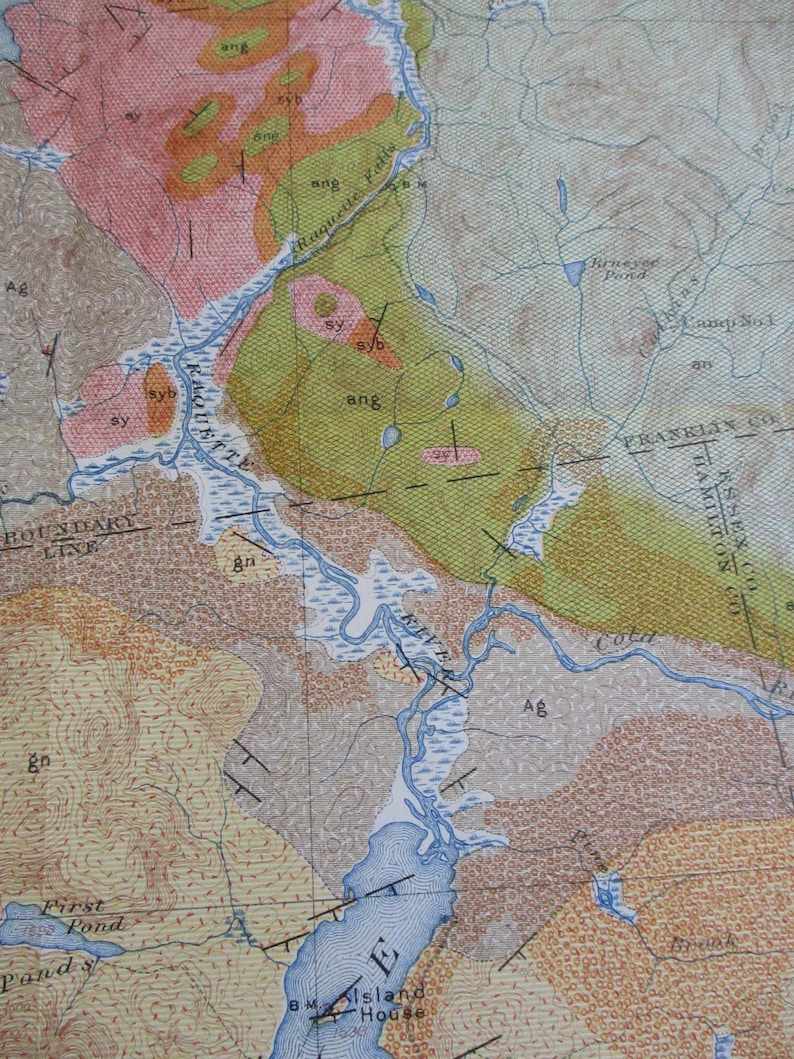 1907 Long Lake New York Antique Geological Map NY Original Etsy