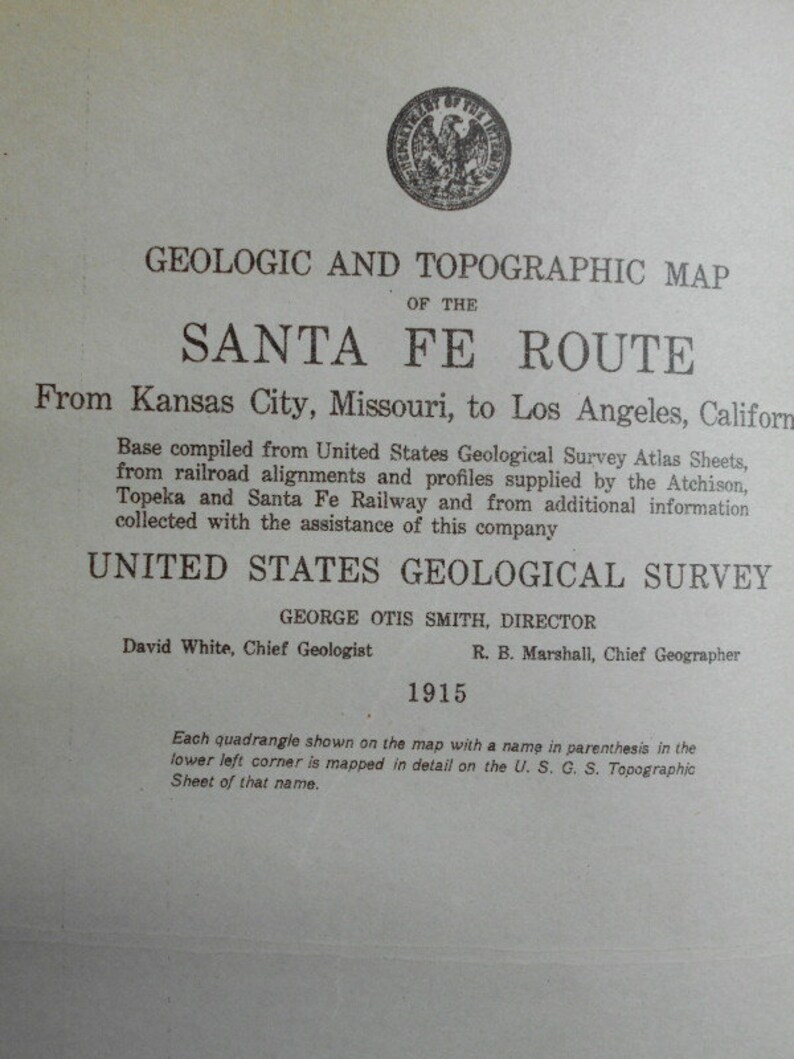 1915 Arizona Railroad Map Santa Fe Railway Carrito, Aztec, Hobrook