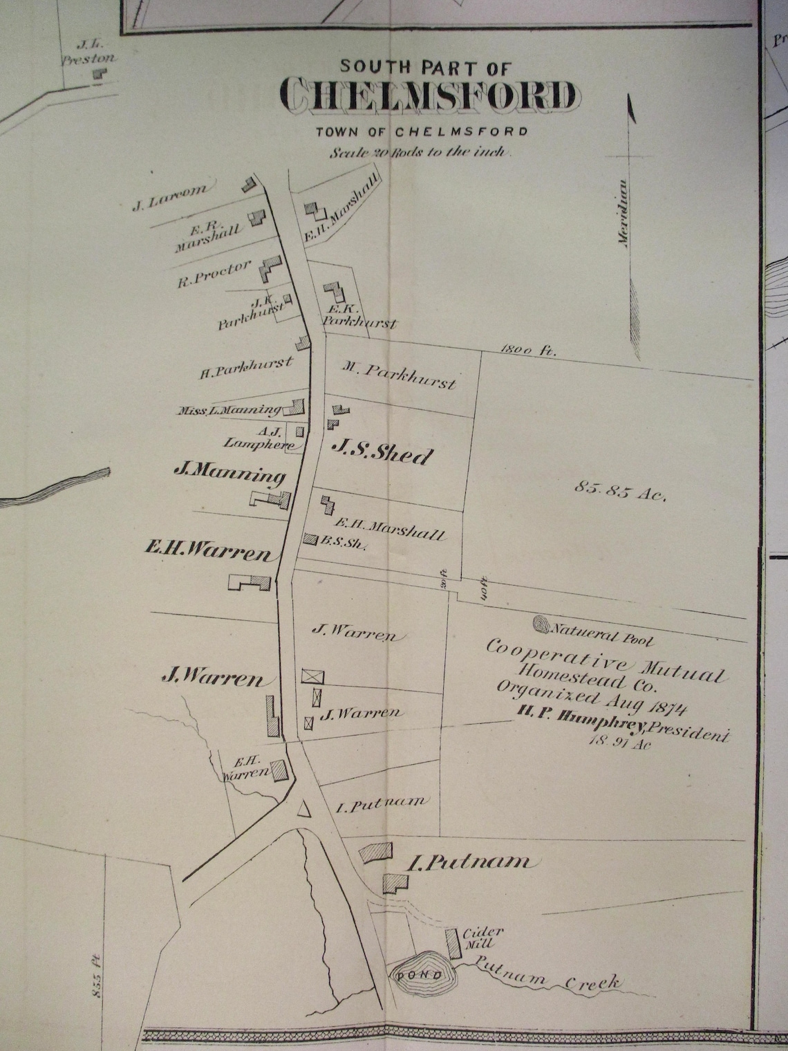 1875 Chelmsford Massachusetts, Inset Maps of West & South Areas ...