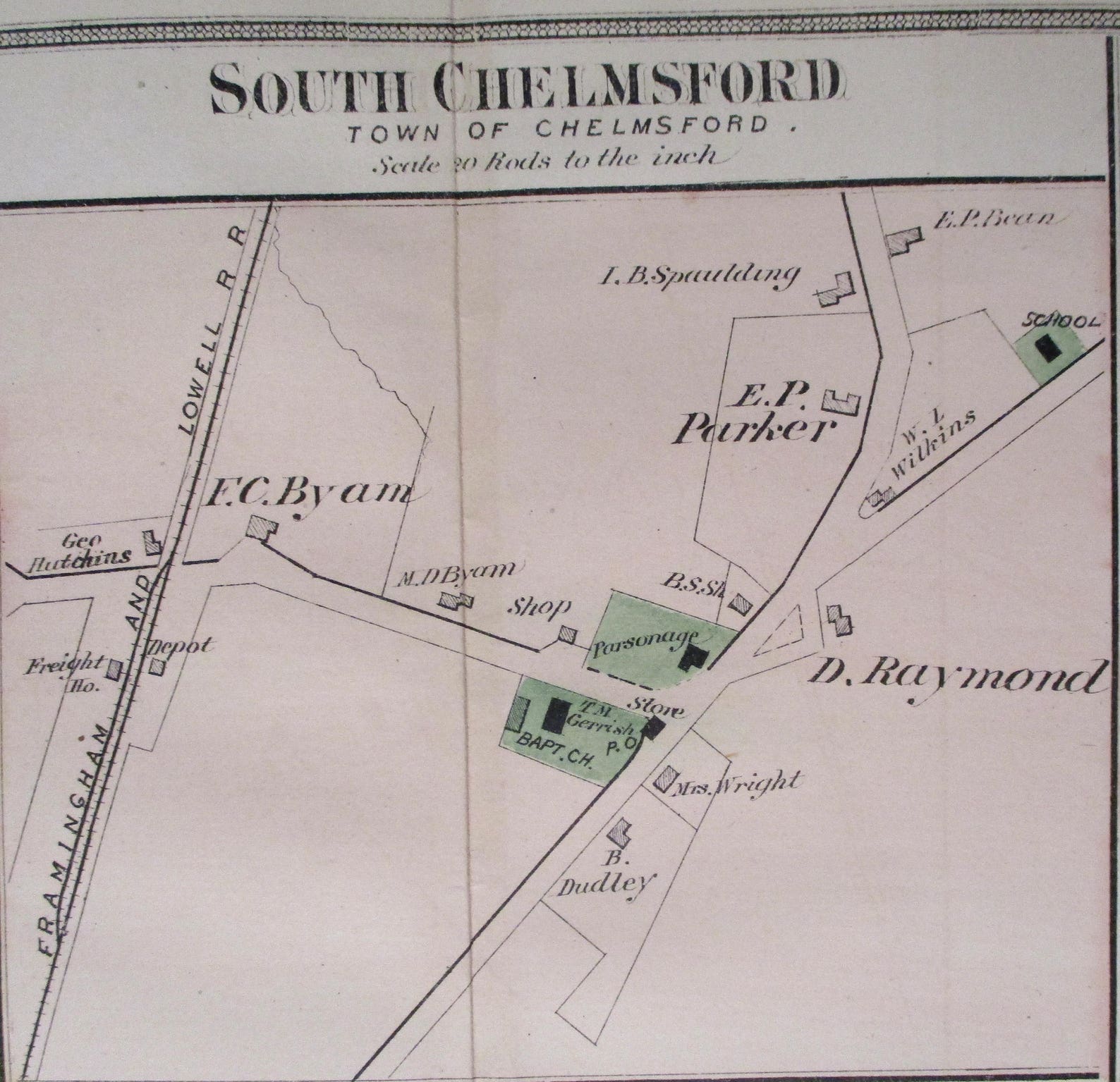 1875 Chelmsford Massachusetts, Inset Maps of West & South Areas ...