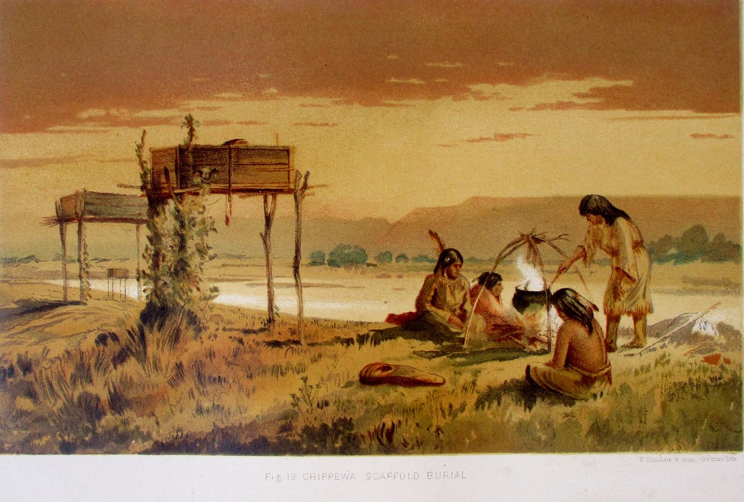 1881 Chippewa Scaffold Burial Native American Funeral or Etsy