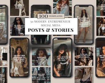 Modèles de publication Instagram | 50 citations, réseaux sociaux, Canva (MRR + DPP)