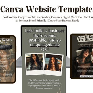 Bold Website Copy Template for Coaches, Creatives, Digital Marketers | Canva/Stan/Beacons Ready | Instant Download
