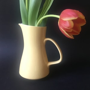 Poole Pottery 1.5 pints jug/vase, ‘Honeydew’ Twintone, Contour shape, c1970s.
