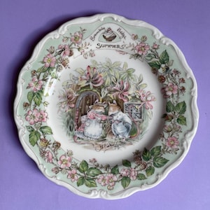 Vintage Brambly Hedge, Jill Barklem, ‘Summer’ 8” plate by Royal Doulton, 1982.