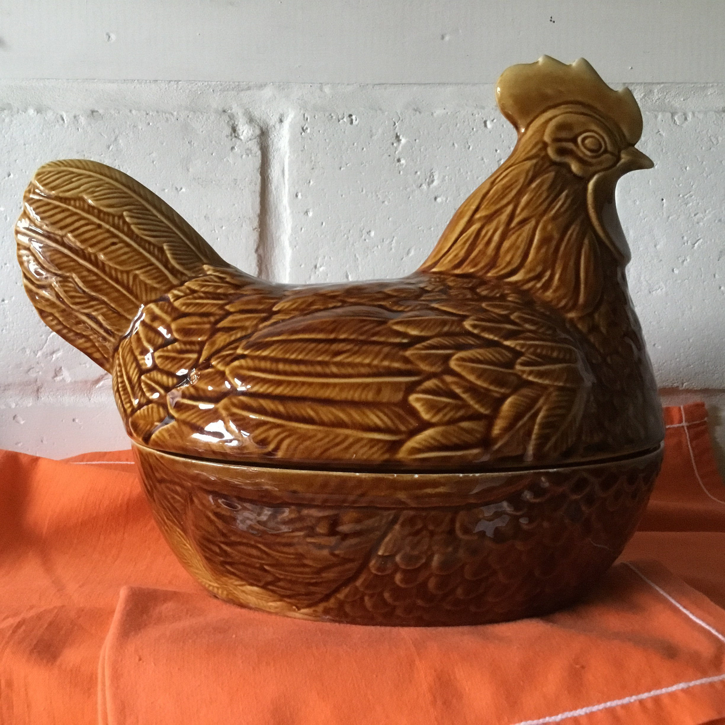 Ceramic Chicken, Egg Holder, Portuguese Pottery, French Hen