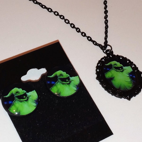 The Nightmare Before Christmas Oogie Boogie Necklace and Earring Set, Oogie Boogie Necklace, Oogie Boogie Earrings, Oogie Boogie