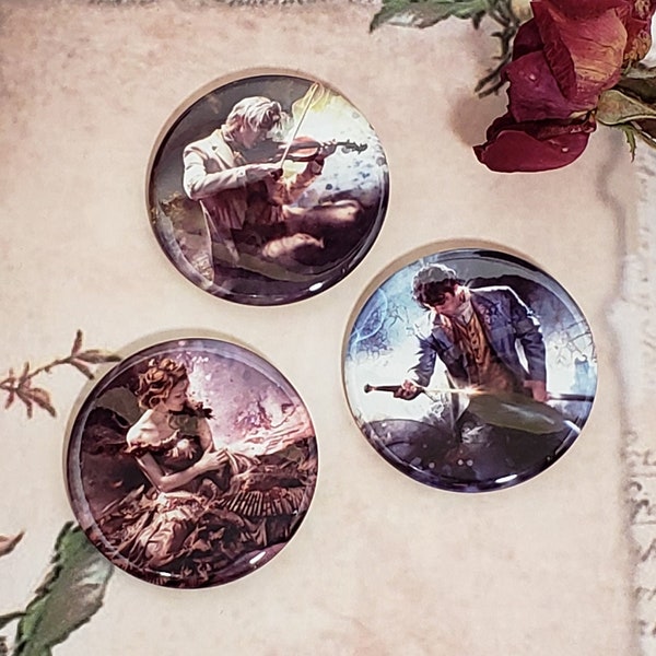 Infernal Devices Badge/Button Set, Clockwork Angel, Clockwork Prince, Clockwork Princess, Will Herondale, Tessa Gray,Jem Carstairs,Parabatai