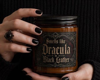 Vela de Drácula, Drácula: Un cuento de amor, Huele a Drácula en cuero negro, Vela aromática de soja,